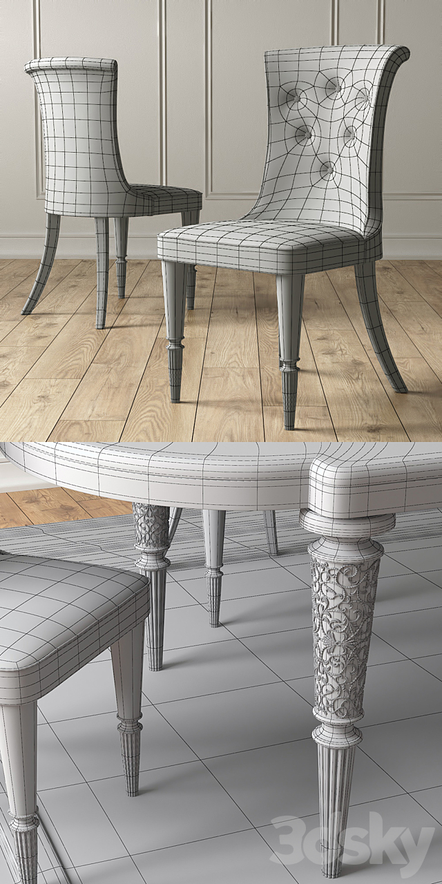 LAYTON Marble Table & MARION Chairs 3DSMax File - thumbnail 3