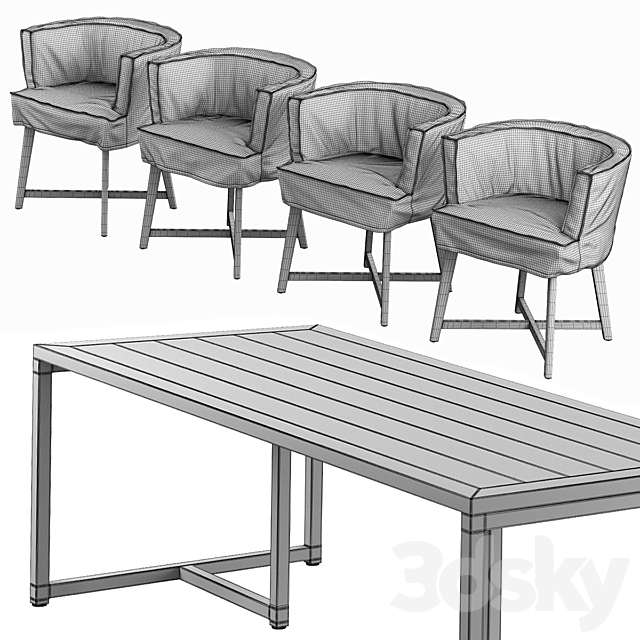 Leeff _ Woodie Stoel + Industrial Table 3DSMax File - thumbnail 3