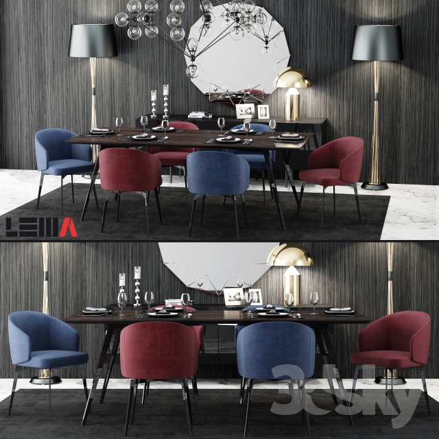 Lema BEA Table and Chair 3DS Max - thumbnail 3