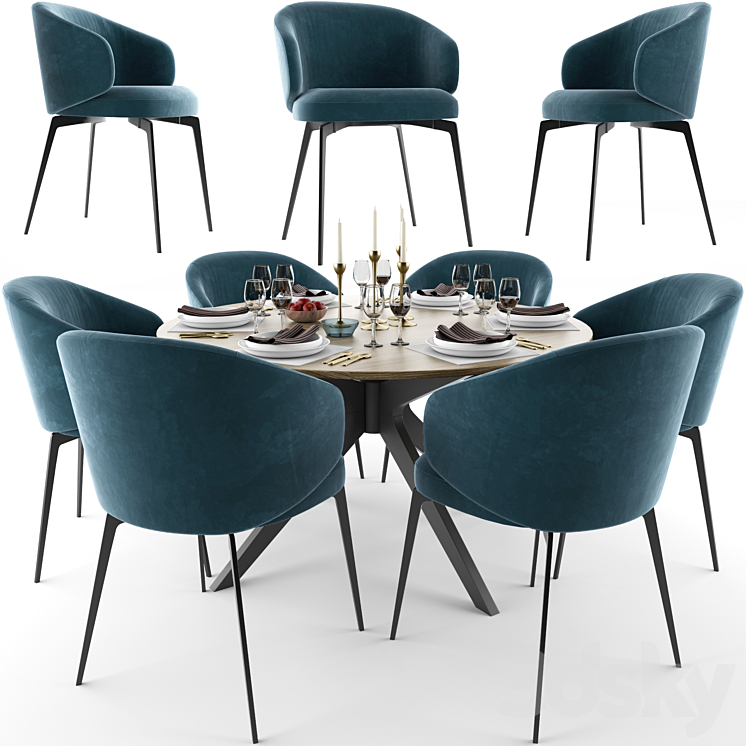 Lema Bice Dining Table Set 3DS Max - thumbnail 1