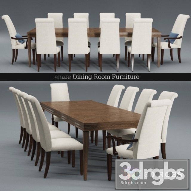 Lenore Dining Table and Chair 3dsmax Download - thumbnail 1