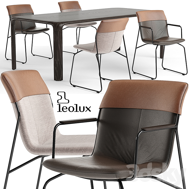 Leolux Ditte chair set 3DS Max - thumbnail 1