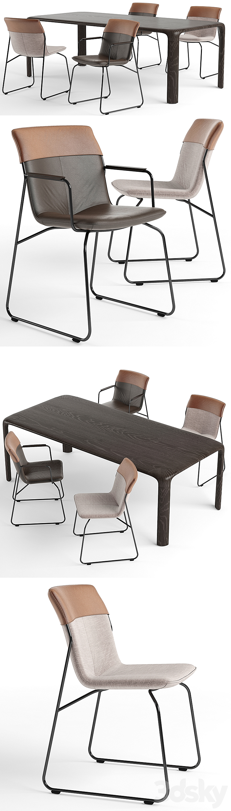 Leolux Ditte chair set 3DS Max - thumbnail 2