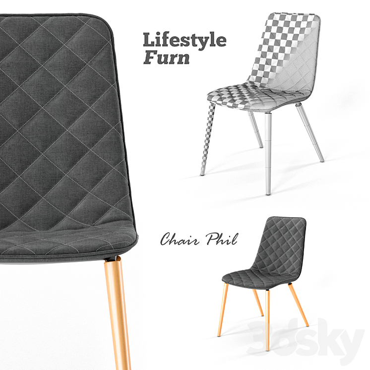 LifestyleFurn dining set 3DS Max - thumbnail 2