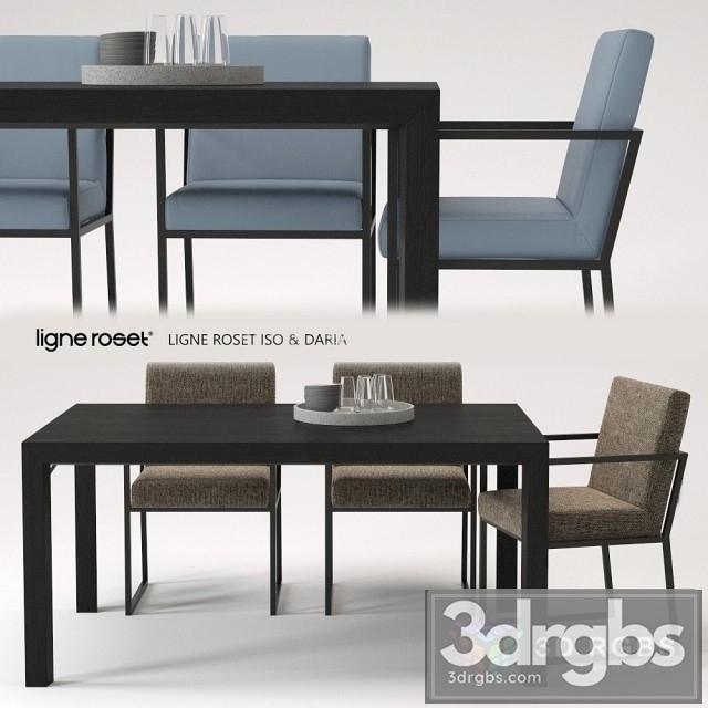 Ligne Roset Iso Daria Table and Chair 3dsmax Download - thumbnail 1