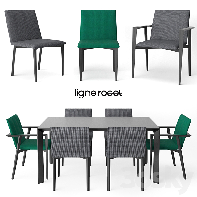 Ligne Roset Mogador chair | Frost table 3ds Max - thumbnail 1