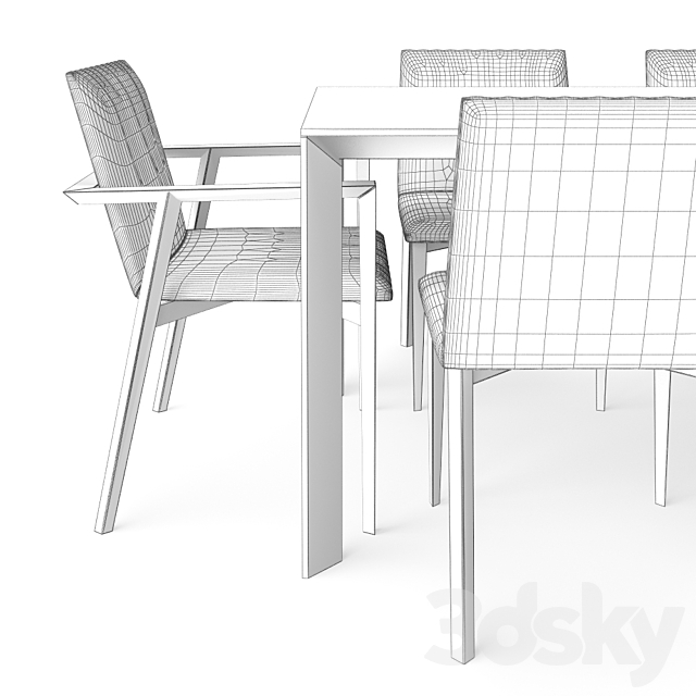 Ligne Roset Mogador chair | Frost table 3ds Max - thumbnail 3