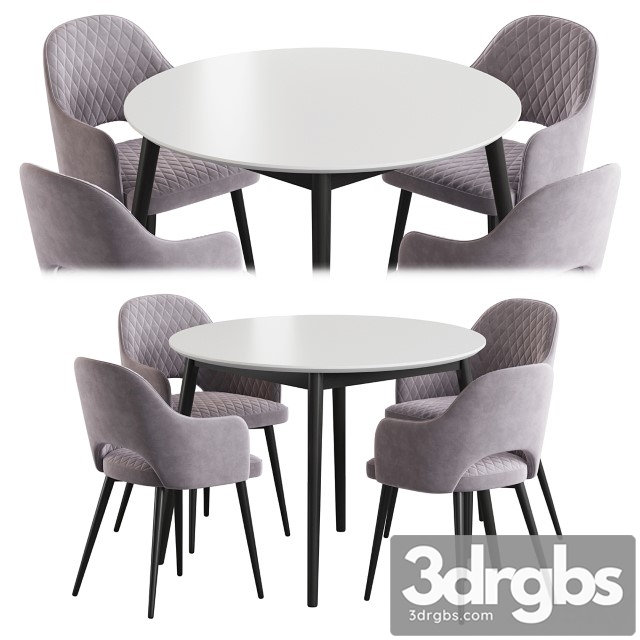 Linda Table Leman Chair Dining Set 3dsmax Download - thumbnail 1