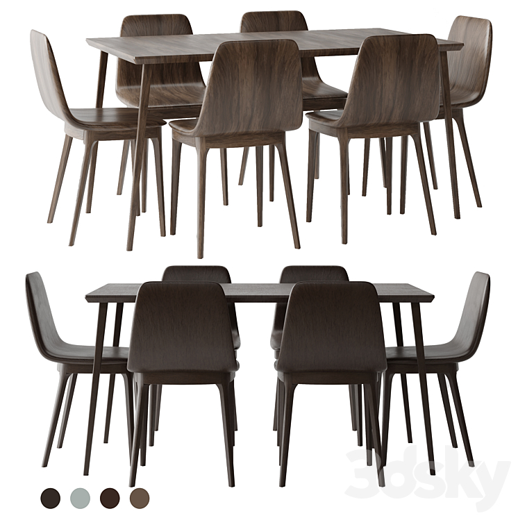 LISABO Table and ODGER Chair ikea 3DS Max Model - thumbnail 1