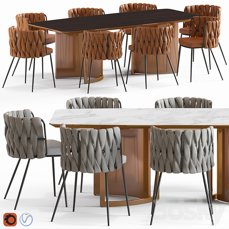 LoftDesigne Chair 2678 and Table 6838 3DS Max - thumbnail 1