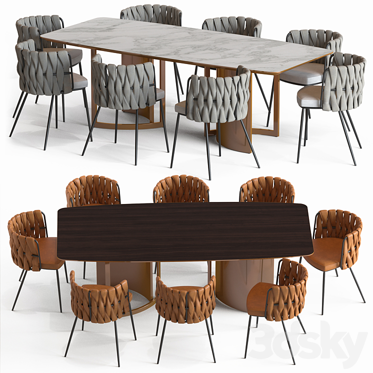 LoftDesigne Chair 2678 and Table 6838 3DS Max - thumbnail 2