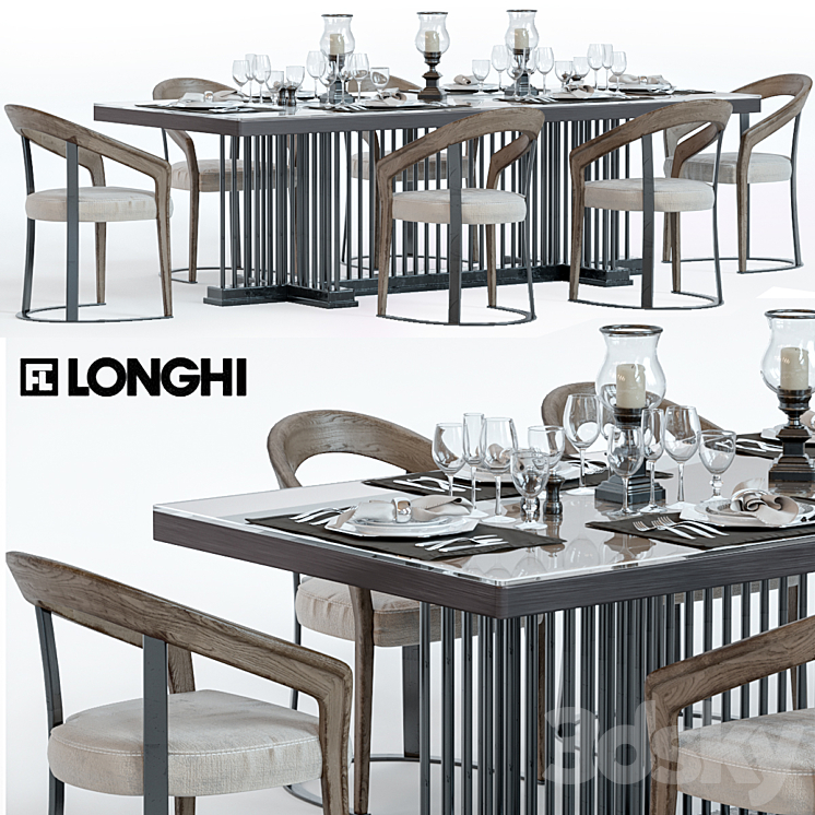 Longhi- table and chair – EXTRAS 3DS Max - thumbnail 1