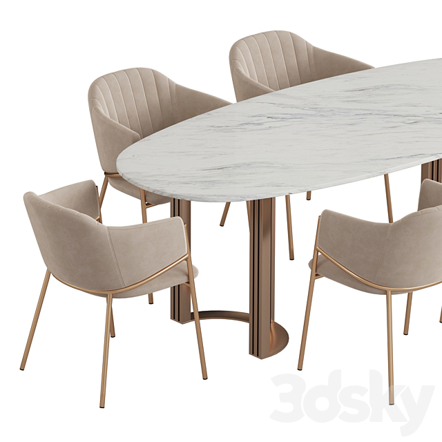 Lord Dill Dining set 3DS Max Model - thumbnail 2