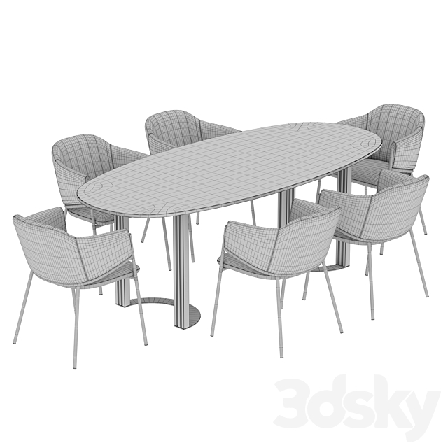 Lord Dill Dining set 3DS Max Model - thumbnail 3