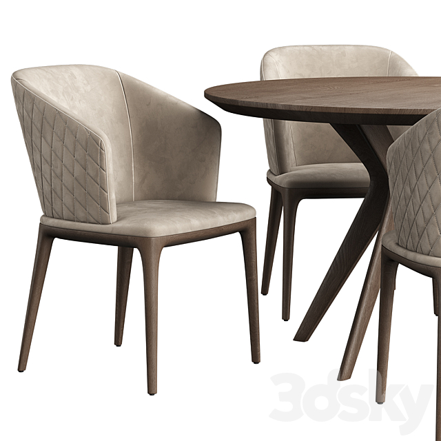 LOUISE Chair Clark Table 3DS Max Model - thumbnail 2