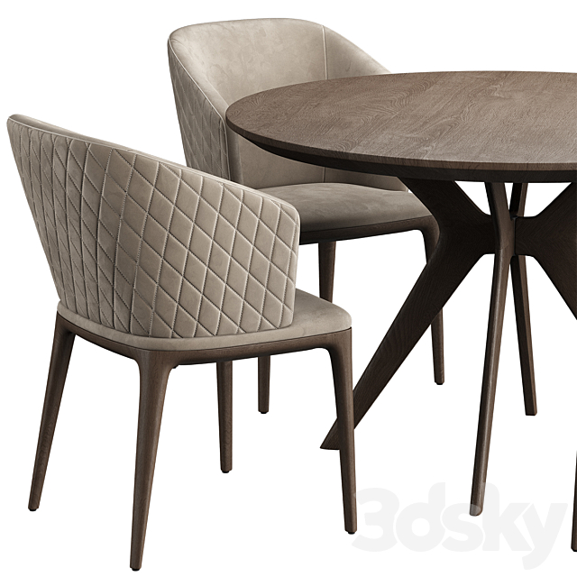 LOUISE Chair Clark Table 3DS Max Model - thumbnail 3