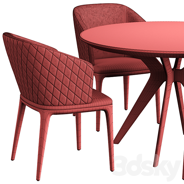 LOUISE Chair Clark Table 3DS Max Model - thumbnail 5