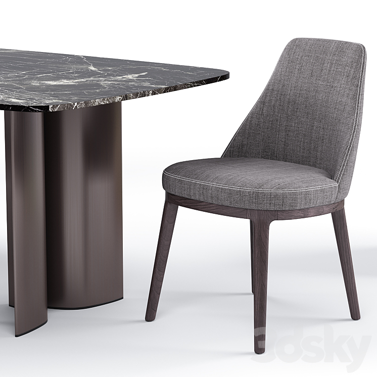 Lucylle dining chair and Gullwing table – Lema 3DS Max - thumbnail 2