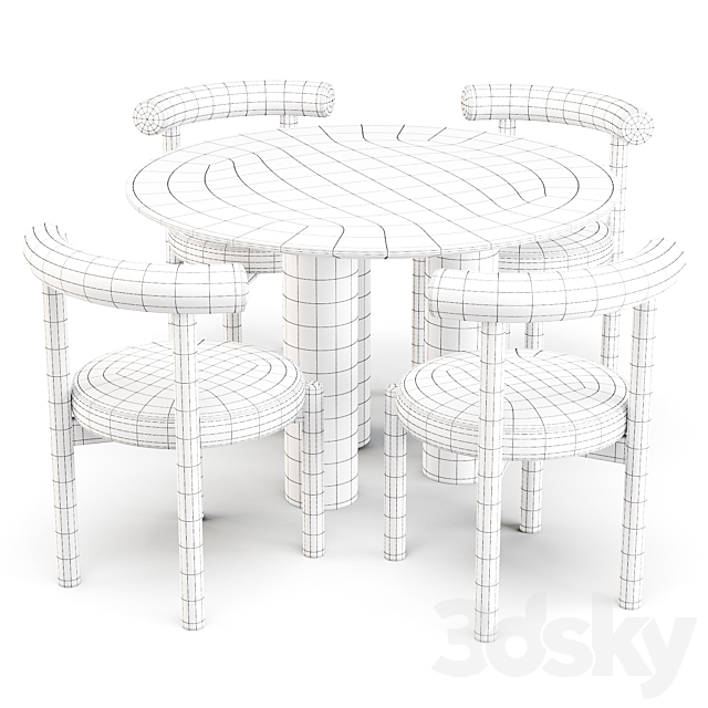 Lulu and Georgia: Dame Chair and Mojave Table – Dining Set 3DS Max Model - thumbnail 2