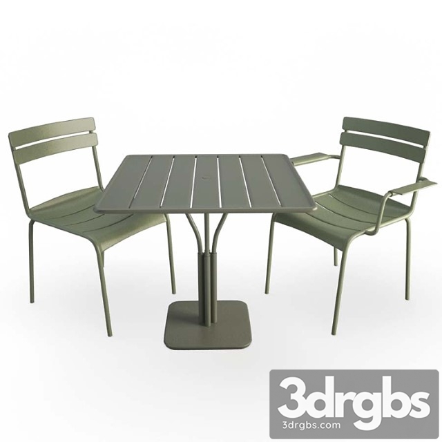 Luxembourg metallic table and chairs 2 3dsmax Download - thumbnail 1