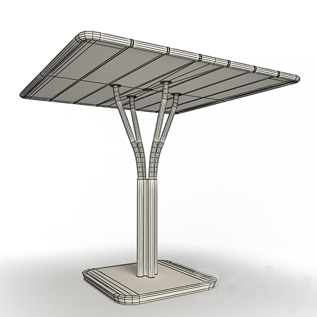 Luxembourg Metallic Table and Chairs 3DS Max Model - thumbnail 3