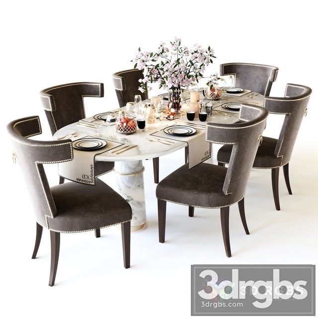 Luxury Dining Set 3dsmax Download - thumbnail 1