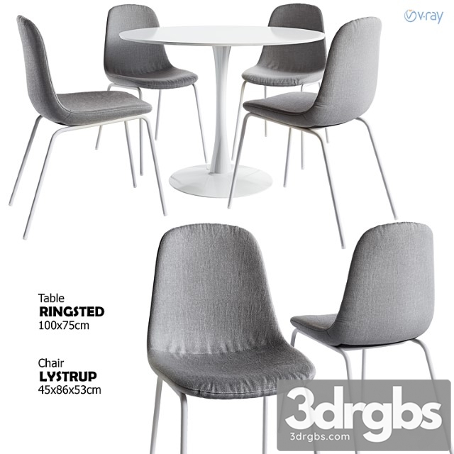 Lystrup chair + ringsted table 3dsmax Download - thumbnail 1