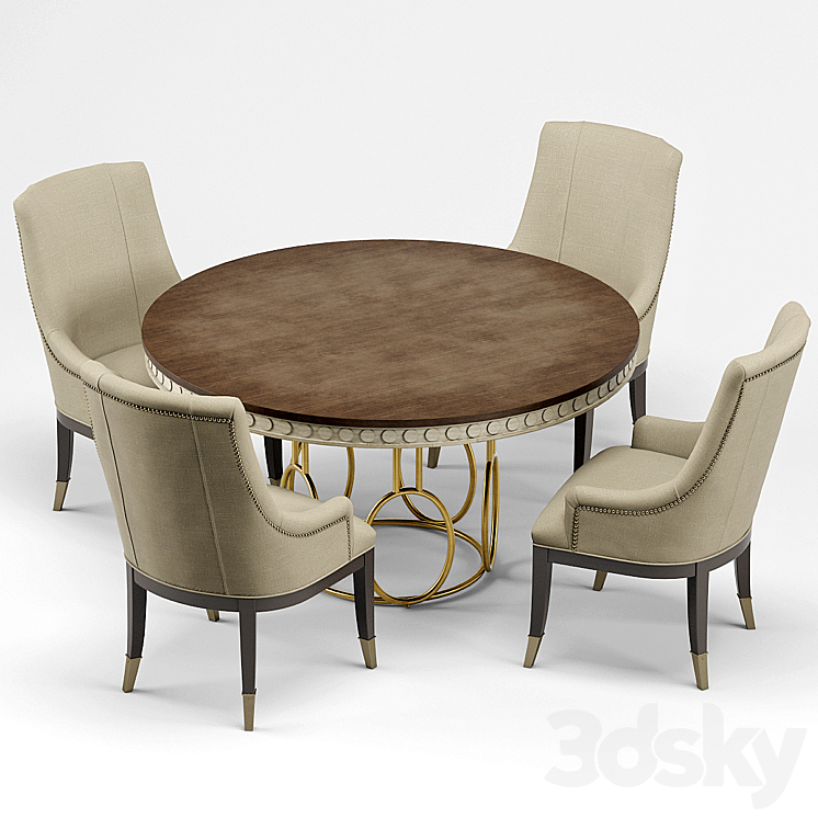 Madeline Chair and Alexis Table 3DS Max - thumbnail 1