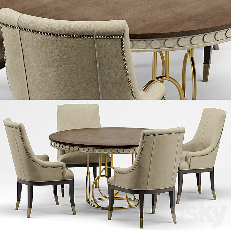 Madeline Chair and Alexis Table 3DS Max - thumbnail 2