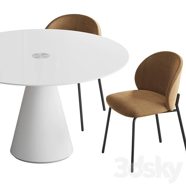 Madrid table Princeton chair Boconcept 3DS Max Model - thumbnail 2