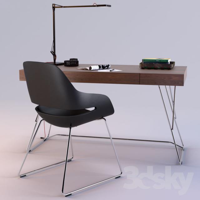 Maestrale Desk & Eva Chair by Zanotta 3DS Max - thumbnail 3