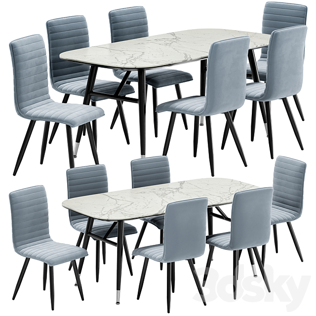 Mako dining chair and Catania table 3DSMax File - thumbnail 3