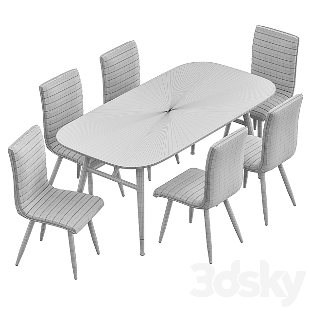 Mako dining chair and Catania table 3DSMax File - thumbnail 6