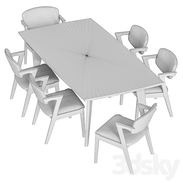 Malone Dining group 3DSMax File - thumbnail 6