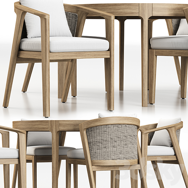 MALTA TEAK DINING SET 3DSMax File - thumbnail 3