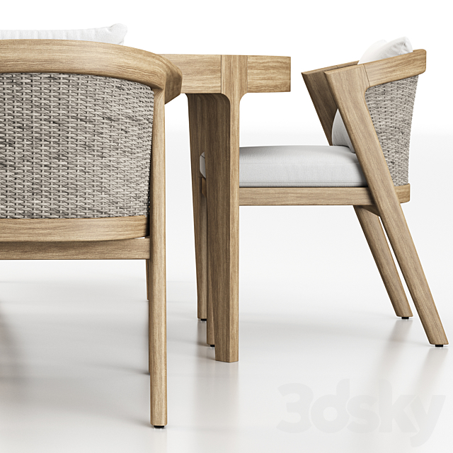 MALTA TEAK DINING SET 3DSMax File - thumbnail 4