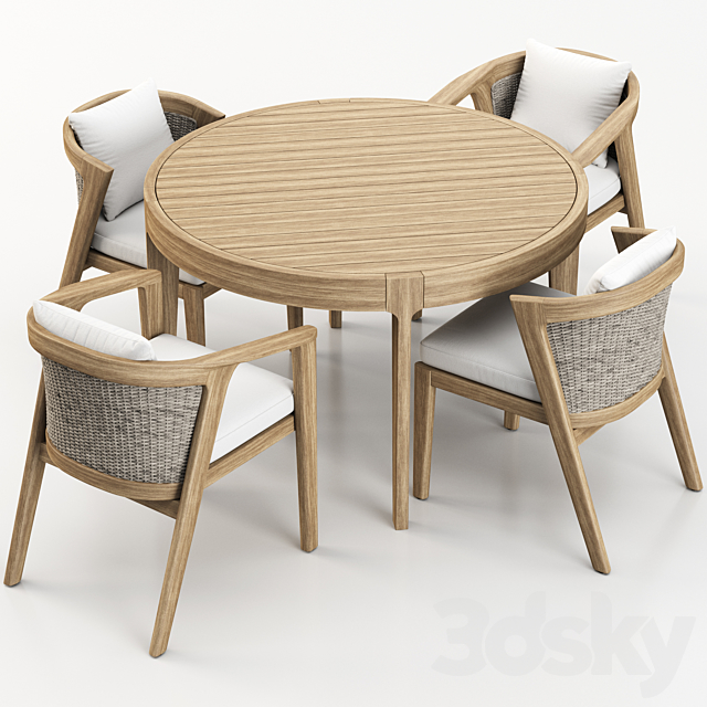 MALTA TEAK DINING SET 3DSMax File - thumbnail 6