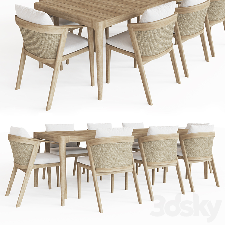 MALTA TEAK TABLE 3DS Max - thumbnail 1