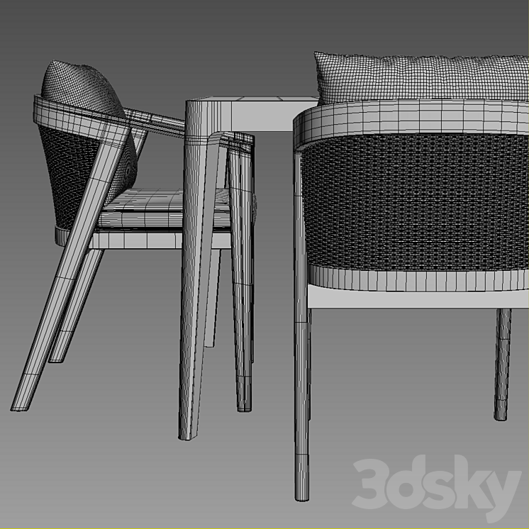 MALTA TEAK TABLE 3DS Max - thumbnail 2