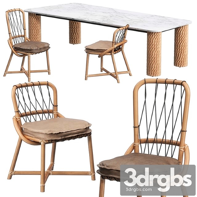 Manao Chairs Nevada Table By Baxter 3dsmax Download - thumbnail 1