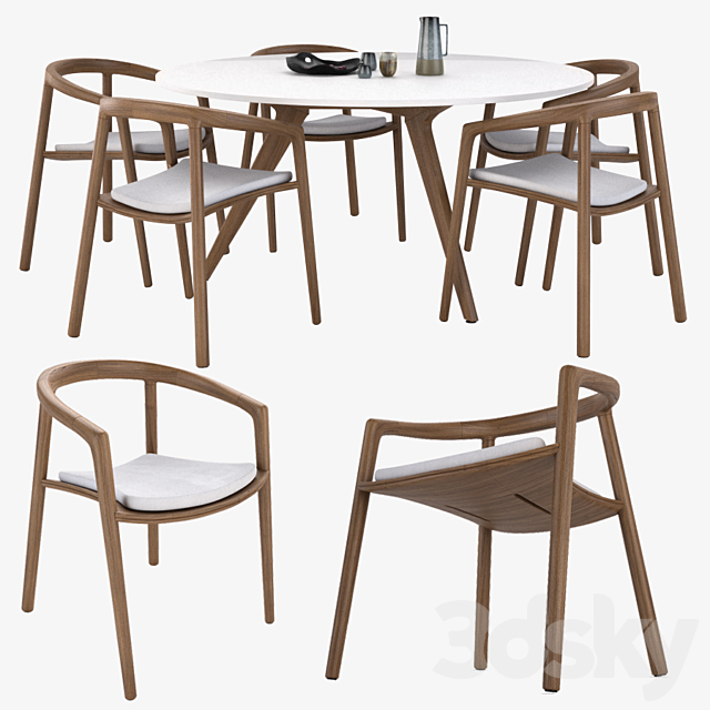 Manutti Solid chair & Torsa Table 3DSMax File - thumbnail 1