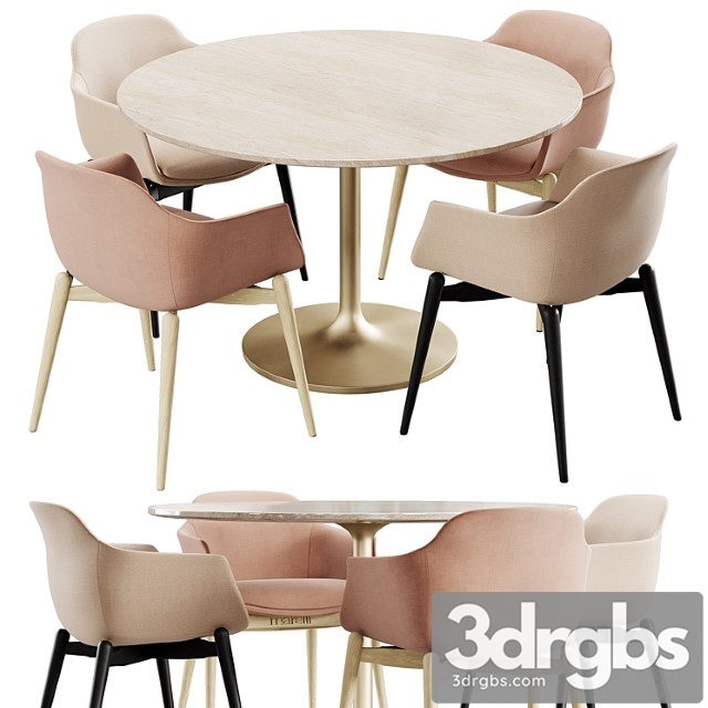 Marelli Crate Barrel Nero Dining Set 3dsmax Download - thumbnail 1