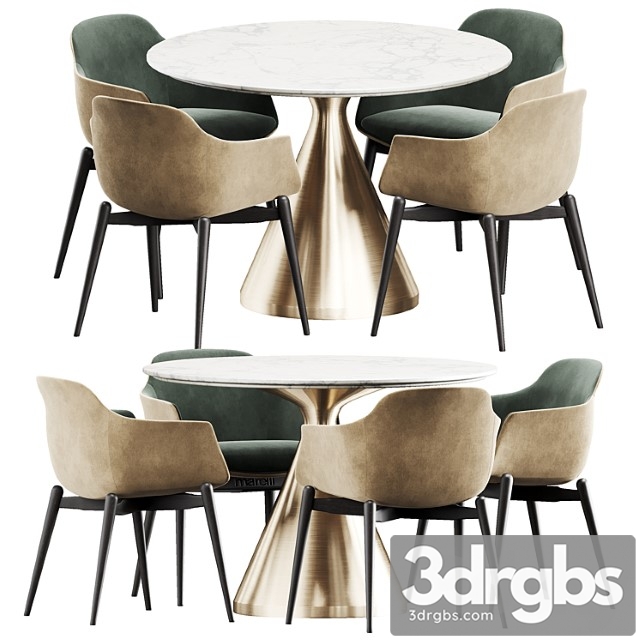 Marelli & West elm Silhouette dining set 3dsmax Download - thumbnail 1