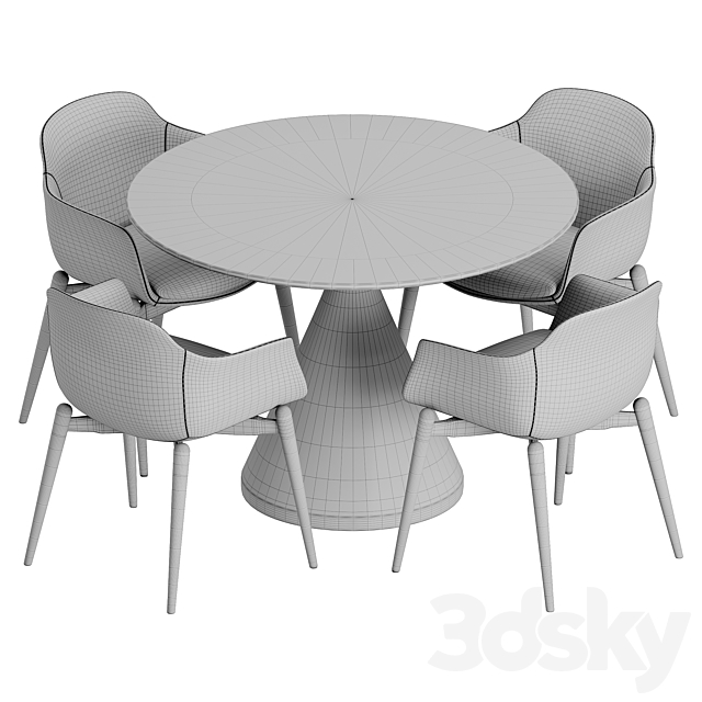 Marelli & West elm Silhouette dining set 3DSMax File - thumbnail 5