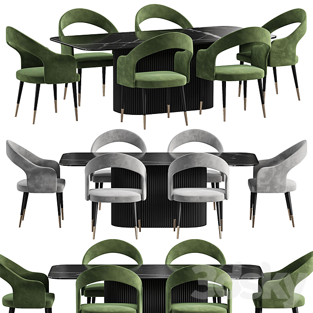 MARVANI Dining Table and chair By Cazarina 3ds Max - thumbnail 2