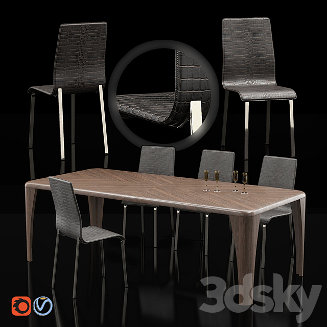 Mary chair & Igor table 3DSMax File - thumbnail 1