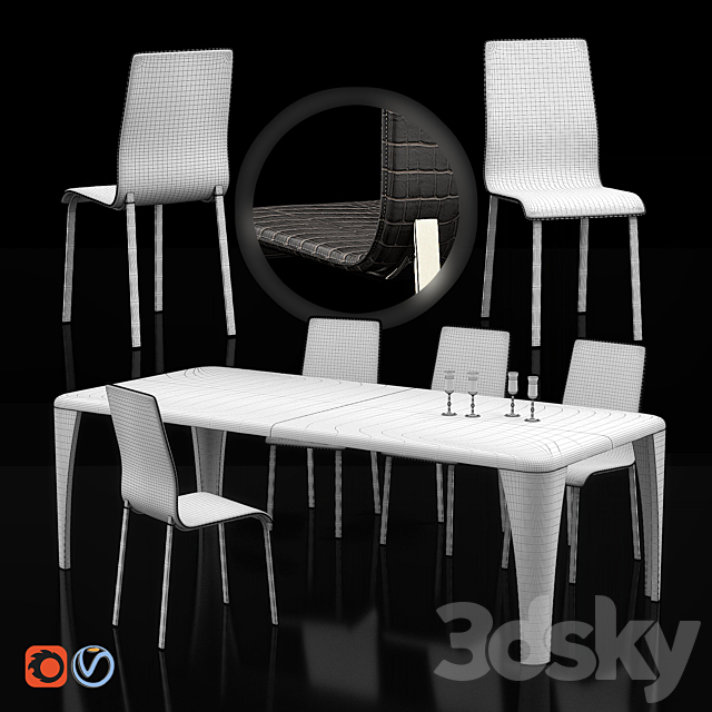 Mary chair & Igor table 3DSMax File - thumbnail 2