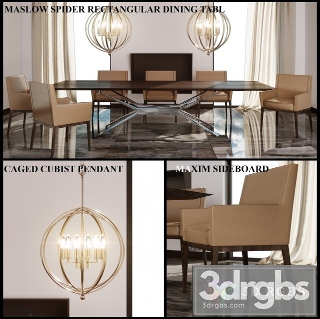 Maslow Dinin Furniture 3dsmax Download - thumbnail 1