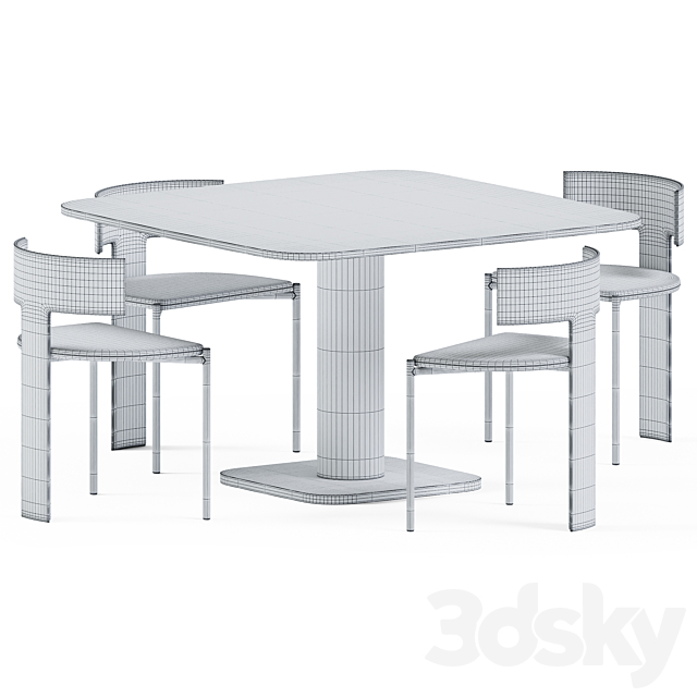 Matera Tavolo Table & Chair Zefir by Baxter 3DSMax File - thumbnail 5