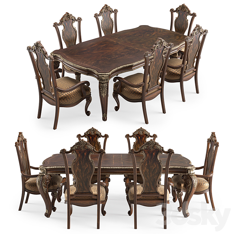 Maxwell Dining Furniture 3DS Max Model - thumbnail 1